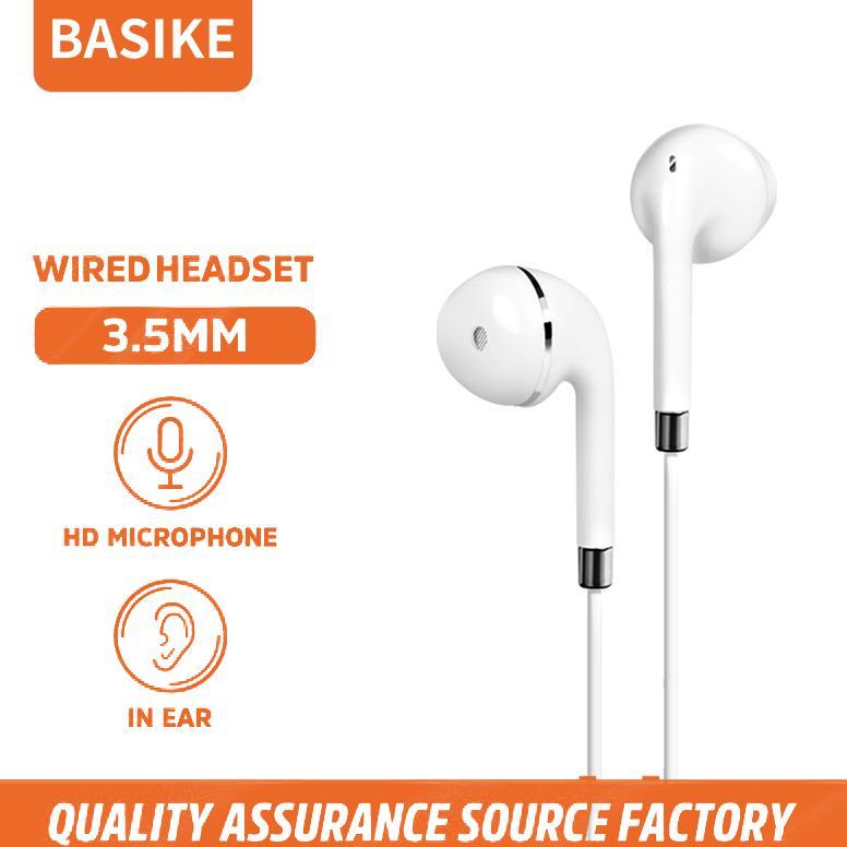 BASIKE HEADSET KABEL 3.5 MM EARPHONE GAMING WIRED FOR SAMSUNG XIAOMI OPPO VIVO ANDROID UNIVERSAL