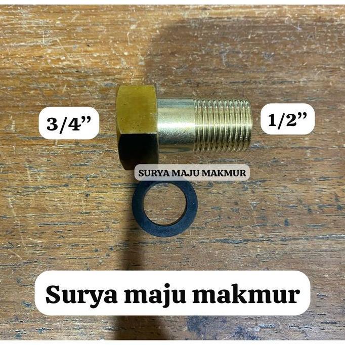 MUR KOPLING KUNINGAN 3/4 X 1/2" MUR KOPLING PDAM DRAT DALAM 3/4" DRAT LUAR 1/2" MUR KOPLING PDAM KUN