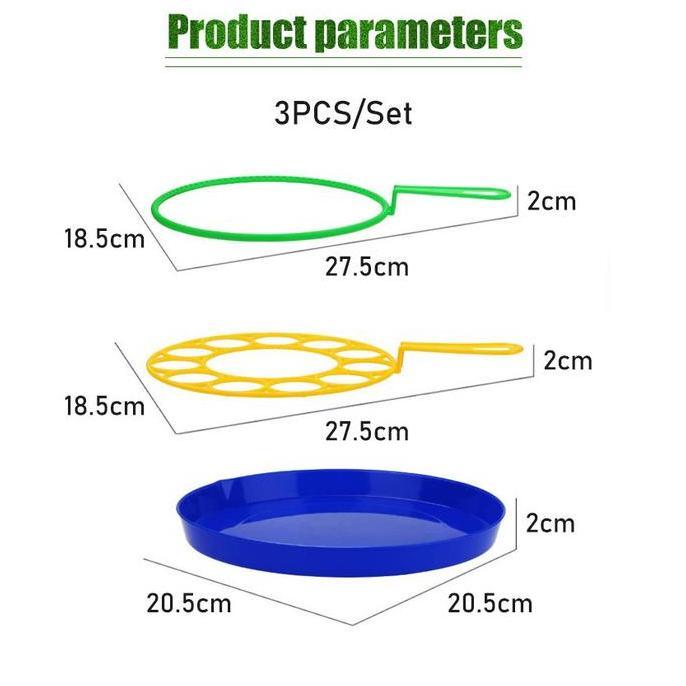 Allthebest- 3PCS/Set Stik Tangkai Balon Bubble Sabun Besar Karakter Kembang Lingkaran