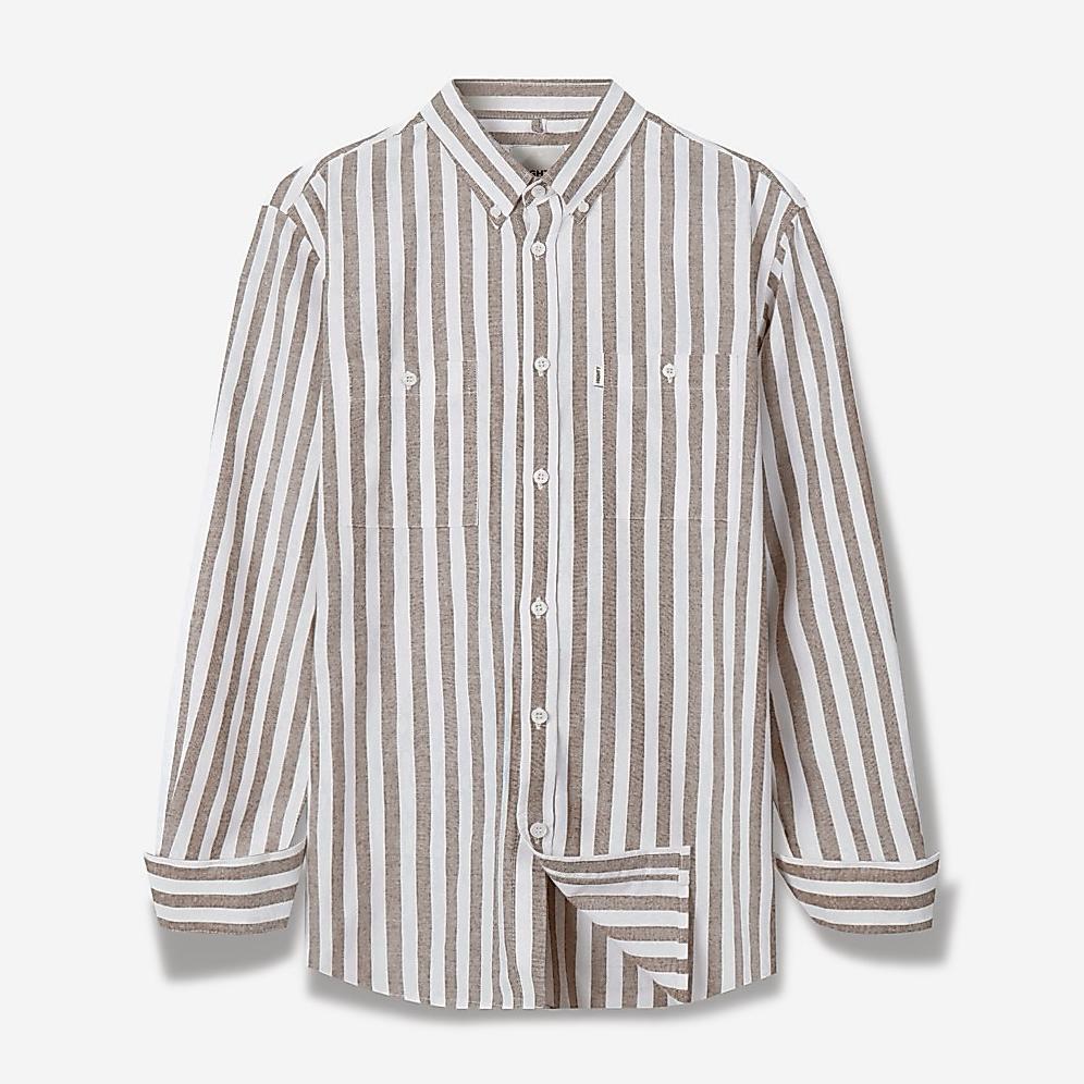 FLASH SALE HIGHTY HIGHTY BROWN STRIPES SHIRT | KEMEJA PRIA