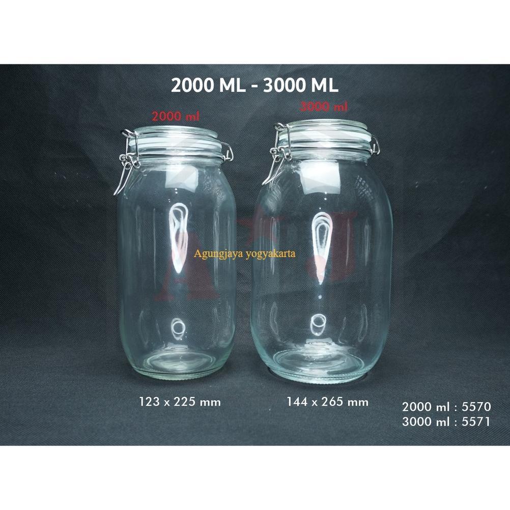Toples Kaca/ 1000 Ml - 3000 Ml/Jar Kaca