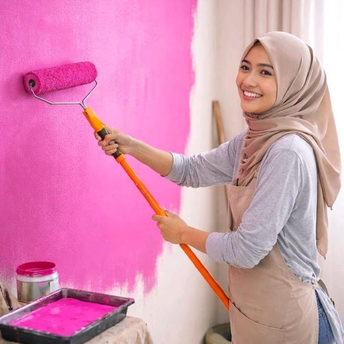 Cat Tembok Pink Magenta & Putih 1Kg, 5Kg, 10Kg, Cat Dinding Rumah Berkualitas Awet dan Tahan Lama Wa