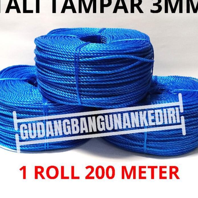 [1 Roll] Tali Tambang 3 Mm / Tali Tampar 3Mm / Tampar Ikat Barang 1 Roll / Tali Tampar Plastik