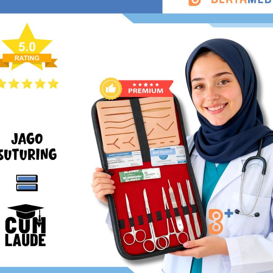 Hecting Kit / Hecting Set Kit Minor Kit Suturing Kit Hecting Pad Alat Praktikum Jahit Bedah