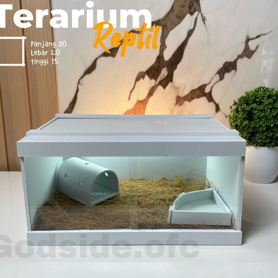 Terarium Reptile Kandang Gecko Trantula Landak Mini Baby Ular Bahan Pvc Dan Akrilik
