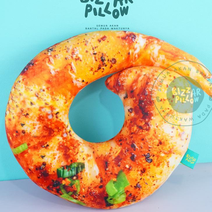 Bizzarpillow Bantal Leher Motif Udang | Bantal Travel Bz460