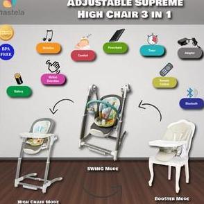[ZHORA] MASTELA Booster Seat - Swing - Adjustable Supreme High Chair - 7992 luxury high chair