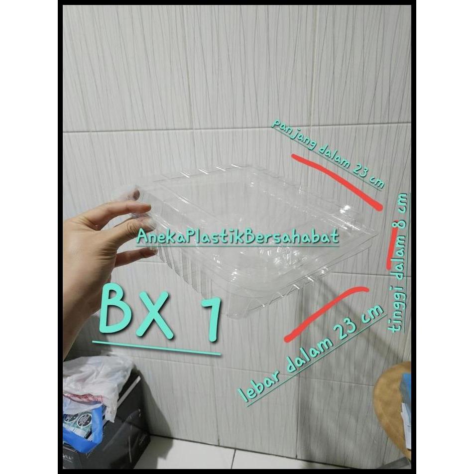 Terbaru ( 50 Pcs ) Kotak Mika Bx 1 / M 9 ( Tebal ) Makan , Kurma , Bolu , Roti , Kue , Ikan Jumbo Bx