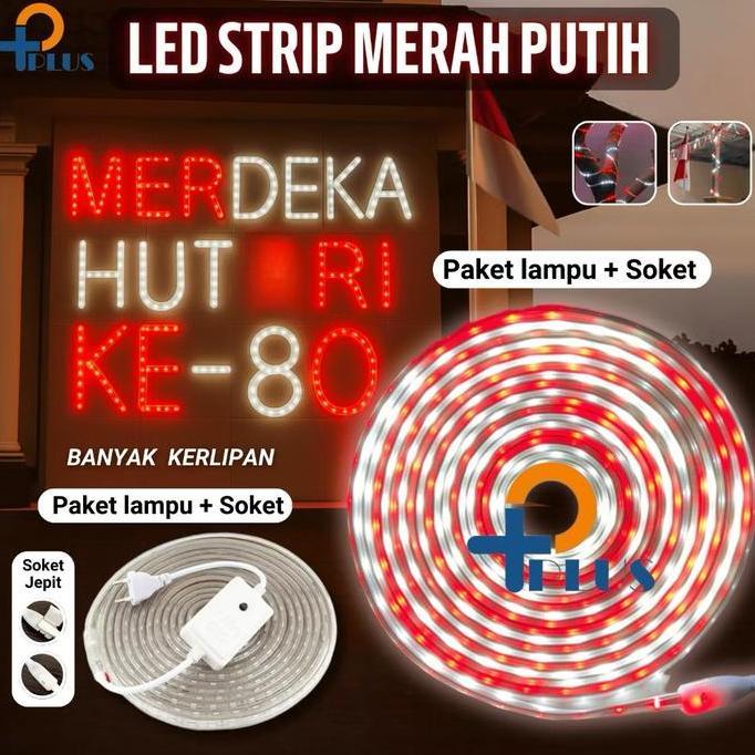 Allthebest- Led Strip Lampu Dekorasi 17 Agustus / Lampu 17 Agustus Merah Putih / Spesial 17 Agustus 