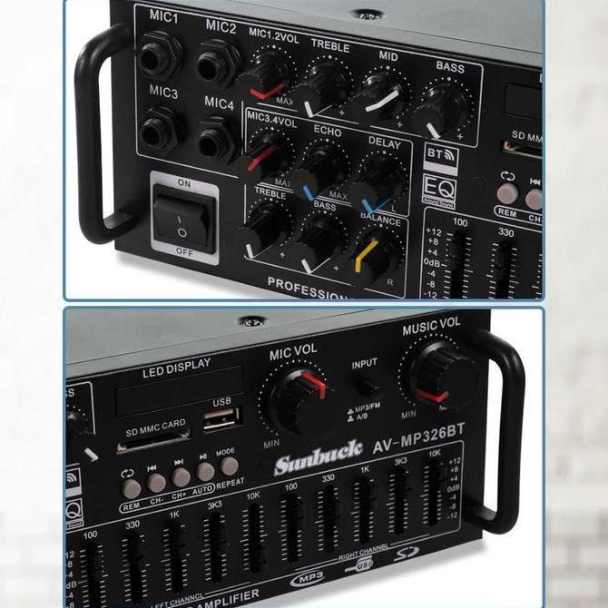 Sunbuck Bluetooth EQ Amplifier Karaoke Mixer Audio FM