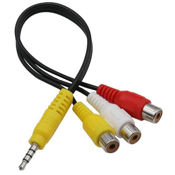 Kabel Jack 3 5mm AUX ke 3 RCA Konverter Audio Video Aksesoris Multimedia Komponen HD Digital RGB YPb
