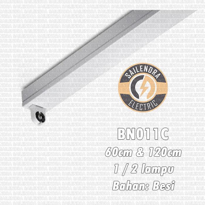 Housing Rumah Lampu Tl Led 220V Philips - 60 / 120 Cm - 1 / 2 Lampu - Bn011C Bn015C Bare Tms012 Ftb 