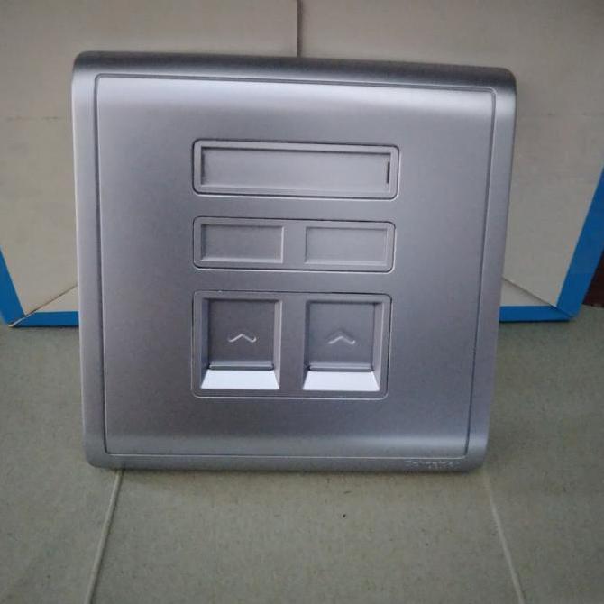 Pieno E8232RJ Outlet Data 2 Gang Lavender Silver Schneider