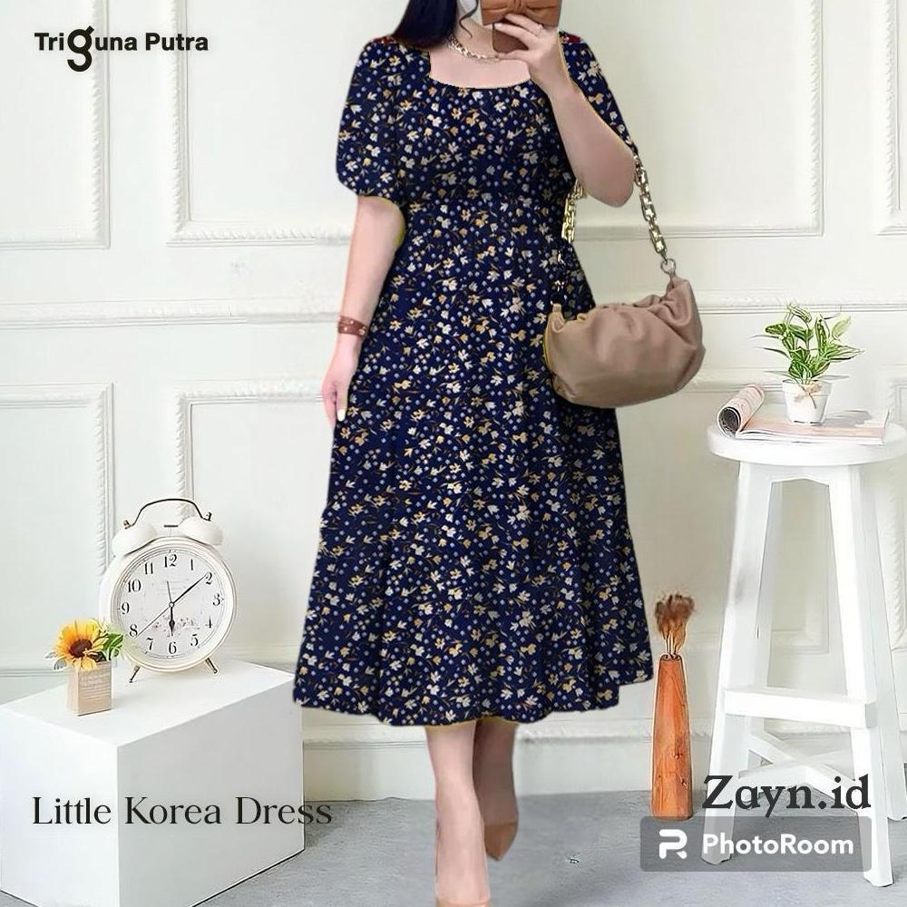 BEST DEALS BAJU DRESS MOTIF BUNGA KEMBANG ALENA DRESS WANITA TERBARU DRESS WANITA KOREA
