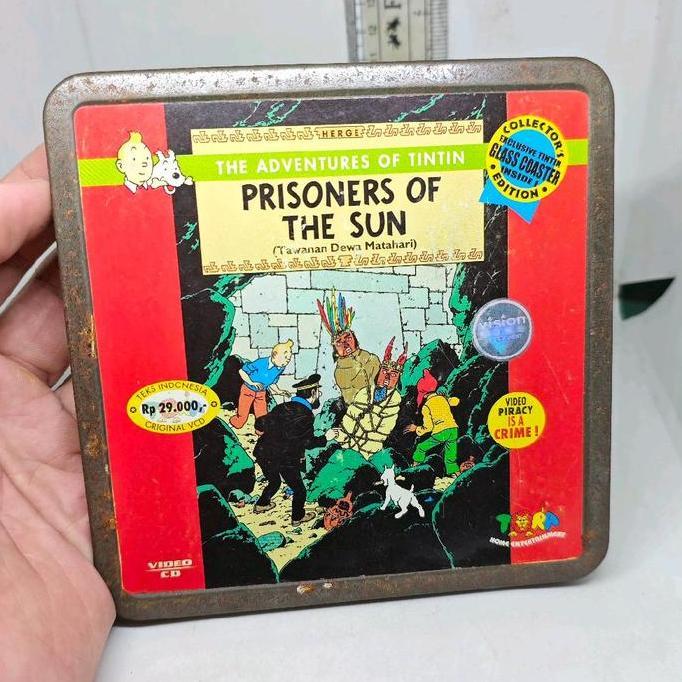 VCD KARTUN THE ADVENTURES OF TINTIN PRISONERS OF THE SUN ORIGINAL TORA TIN CASE KALENG PS99