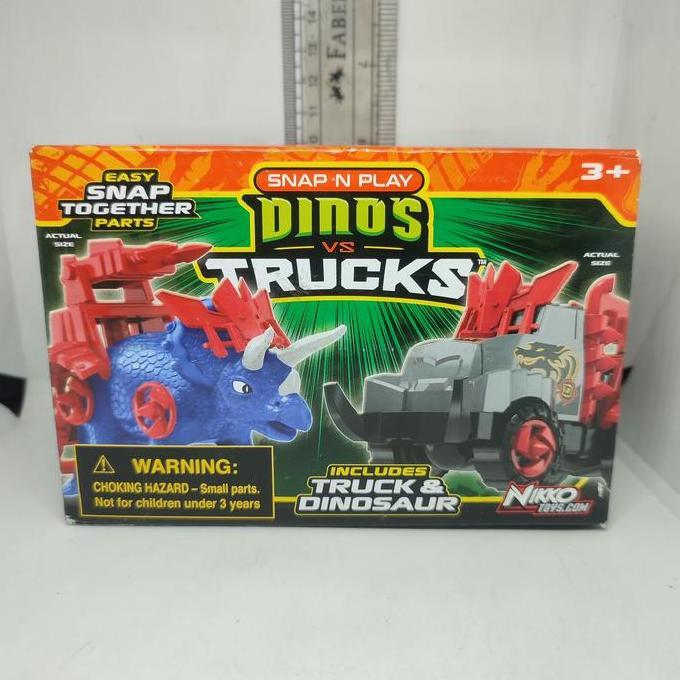 MAINAN ANAK SNAP N PLAY DINOS VS TRUCKS TRICERATOPS A ORI NIKKO TOYS PS99