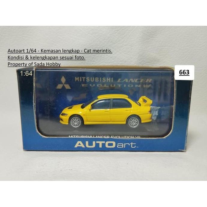 AUTOART 1/64 MITSUBISHI LANCER EVOLUTION VII KUNING FULLSET MIX99
