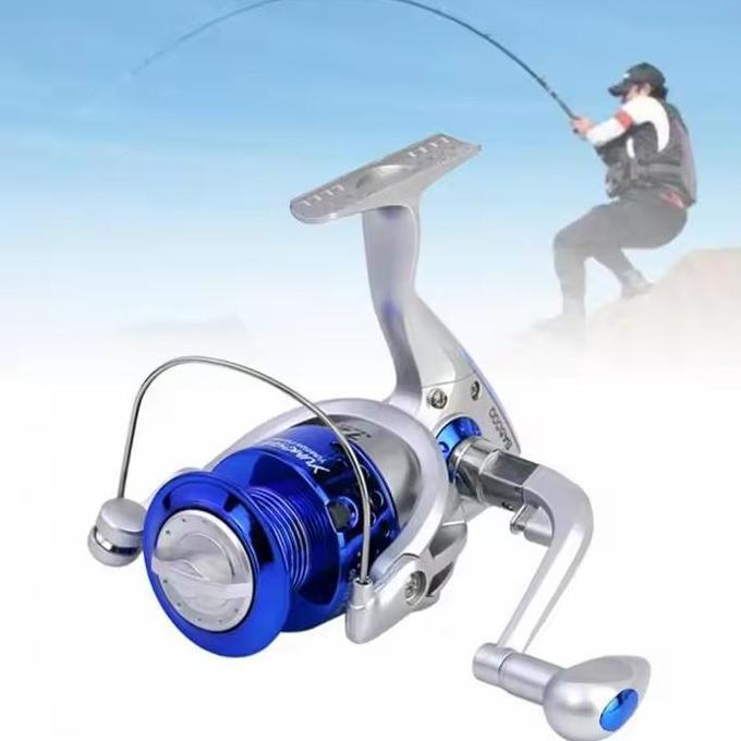 TERBARU - Reel Pancing YUMOSHI Biru Silver Murah Joran Rell Spinning