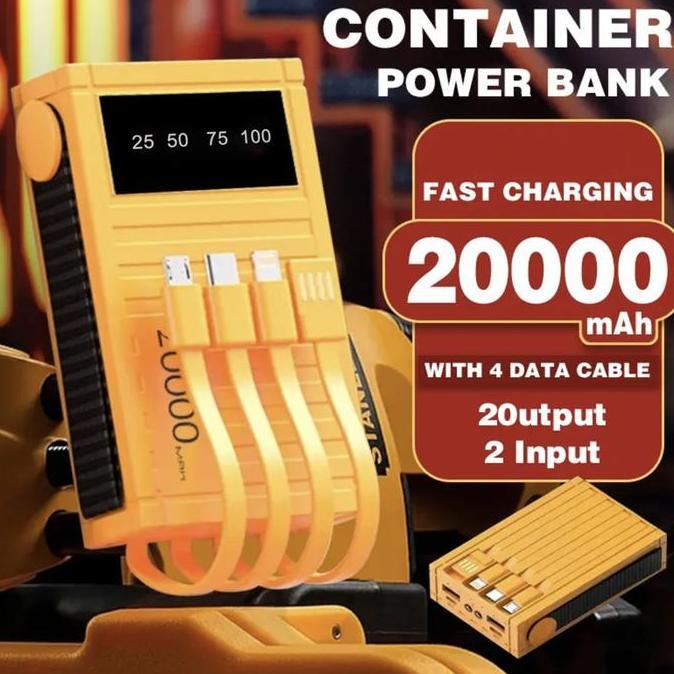 Kontainer Powerbank 60000mah 20000mah kapasitas besar dengan 4 port