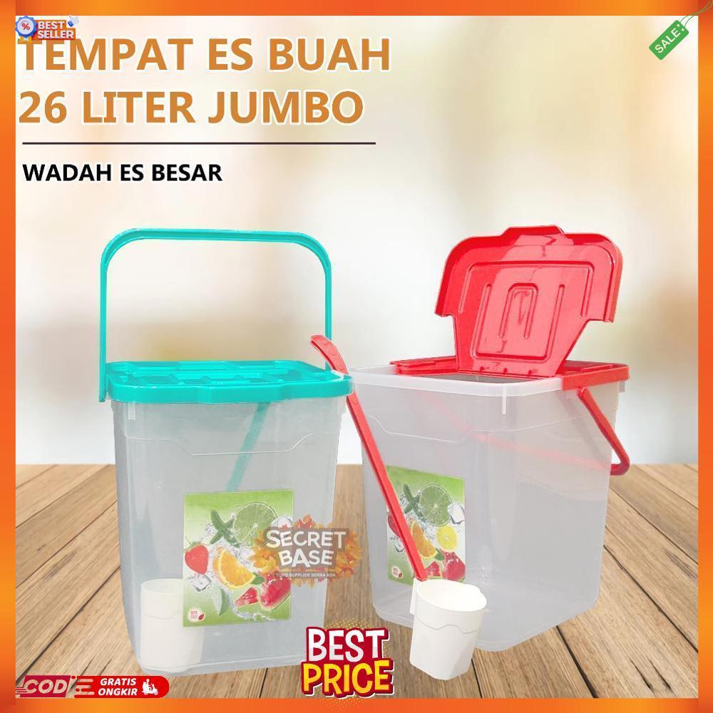 TOPLES ES BUAH - Bonus Gayung / Tempat Es Buah Besar/ Aquarium Es Buah