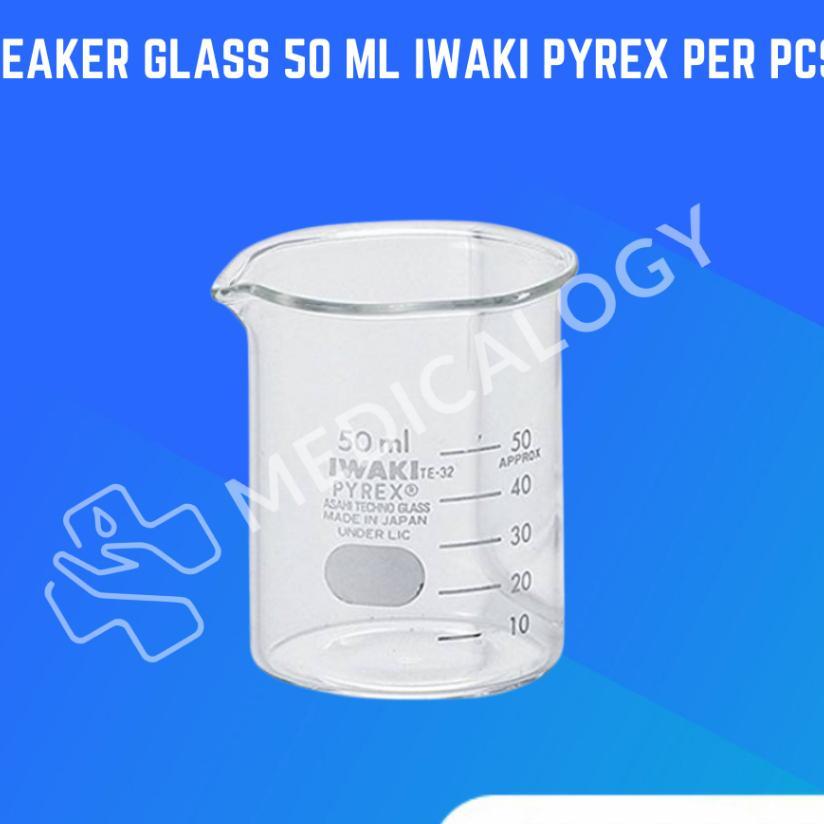 Beaker Glass 50 Ml Iwaki Pyrex Original Per Pcs