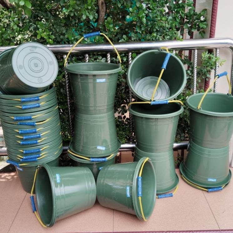 12 Pcs Timba Air / Ember Plastik 5 Liter Hijau No 12