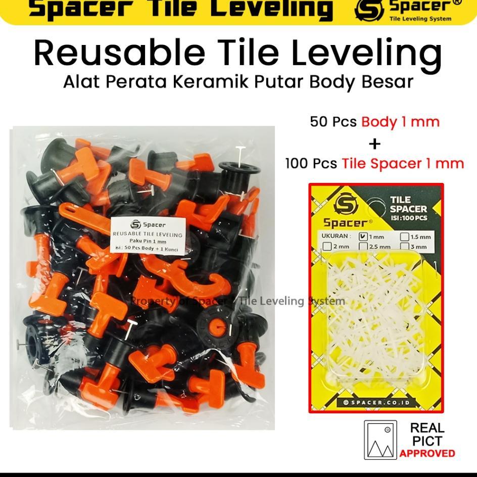 Rtl Pin 1 Mm Reusable Tile Leveling Pin 1Mm Leveling Keramik Model Putar Nat 1Mm Isi 50 Pcs