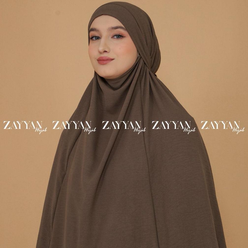 NEW DEALS ZAYYAN. French Khimar Mecca Crinckle Size L & XL Premium Hijab