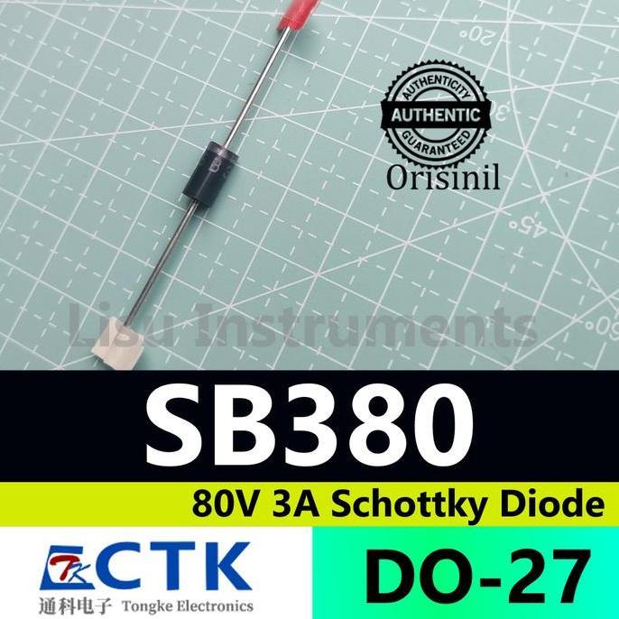 MOTRONICS SB380 80V 3A SCHOTTKY DIODE SR380 DO-27 CTK ELECTRONICS