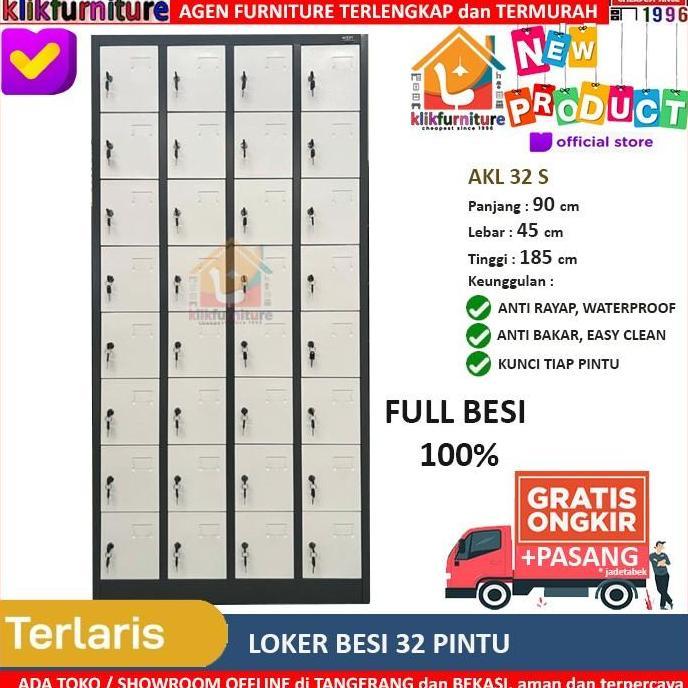 Bestseller- Loker Besi 32 Pintu Lemari Locker Full Besi AKL 32 S