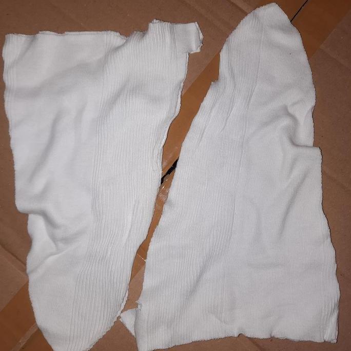 Clare- Kain Lap Putih Kaos Singlet / Majun Putih Hing