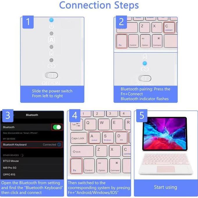 Pamanjosse44 - Casing Keyboard Touchpad Compatible With Samsung Galaxy Tab A11 8.7 / A9 Lte/Wifi 8.7