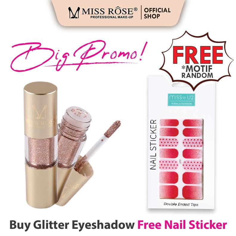 Miss Rose Single Eyeshadow Glitter Free Nail Sticker Motif Random
