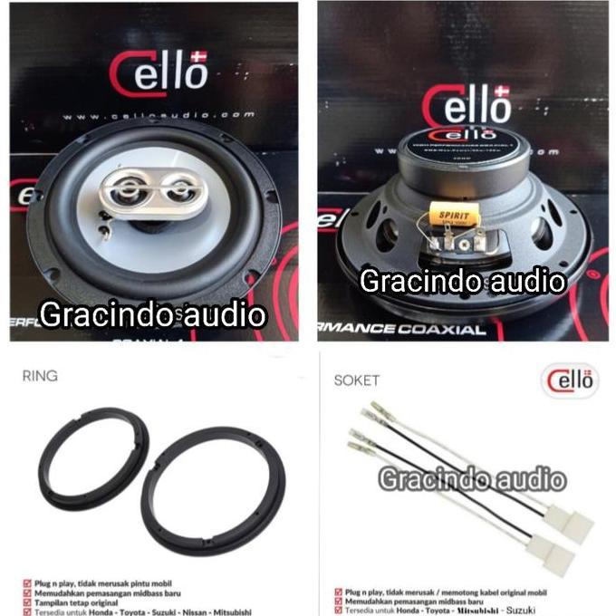 TERBARU - Speaker Coaxial 3way Cello + Ring + Kabel Soket PNP Suzuki Ertiga