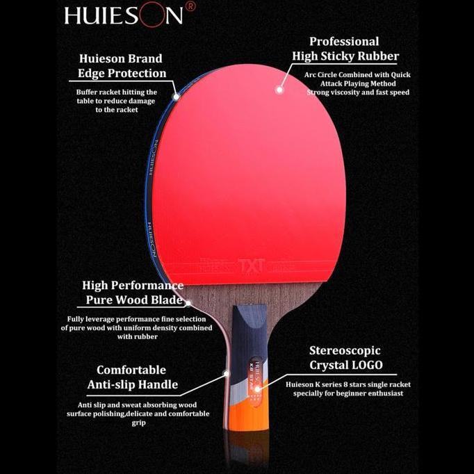 Bet pingpong HUIESON Series K8/K7/K6 Bintang 6 7 8 fast Attack loop tenis meja