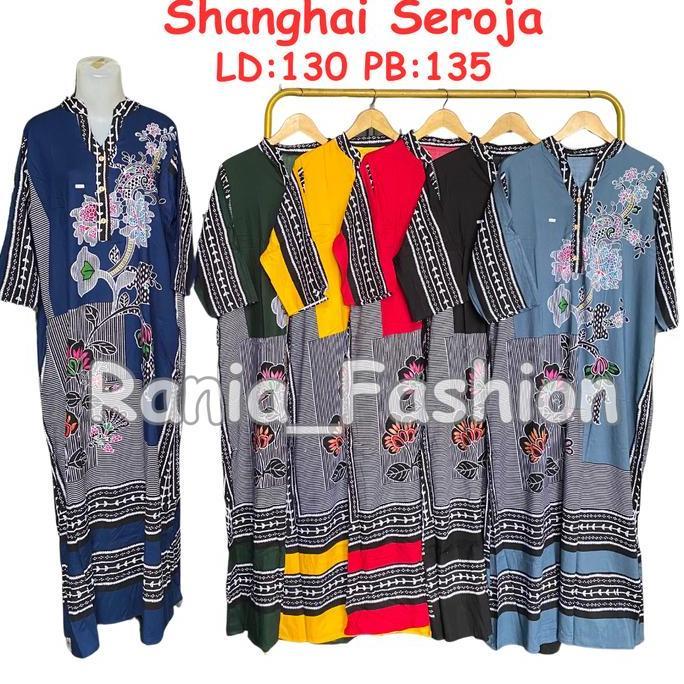 Slep- Daster Rania Fashion Motif  Sanghai Seroja Tajang Viral Terbaru