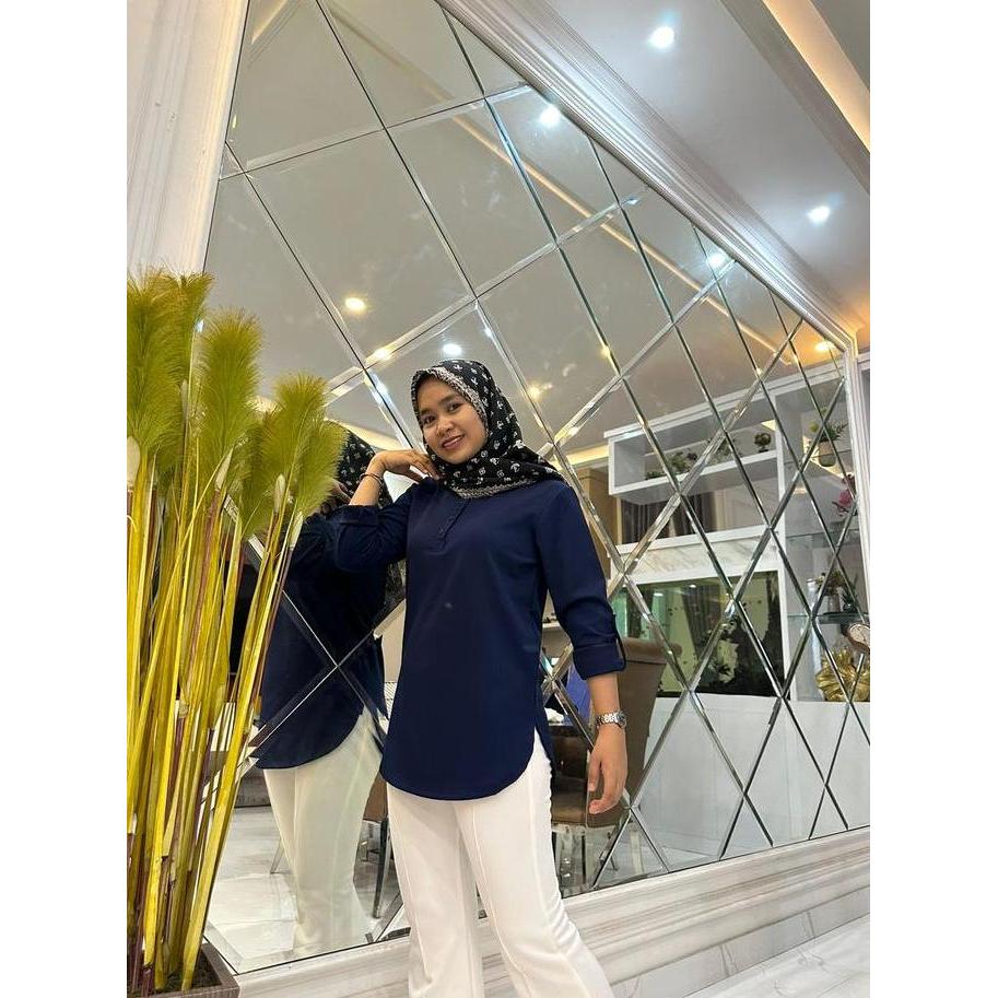 Zata- {Busui Nayla Blouse} Kaos Atasan Busui Fenomenal Lengan Panjang Kaos Polos
