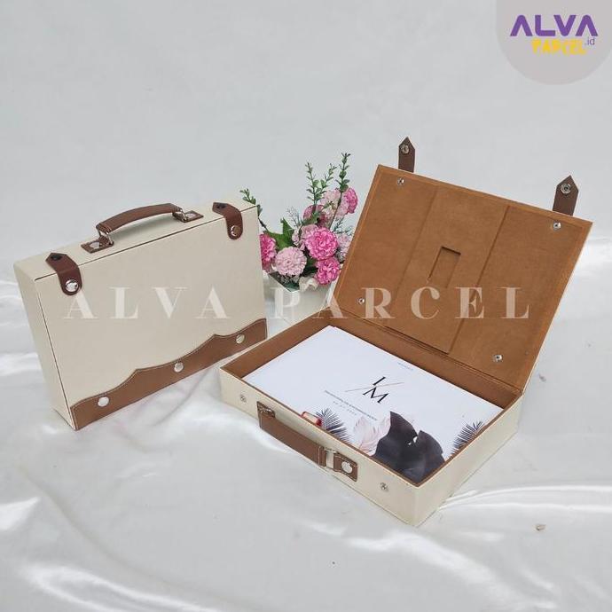PREMIUM / Box Kotak Album Foto Aesthetic | Box Album Foto Wedding Bahan Kulit Sintetis