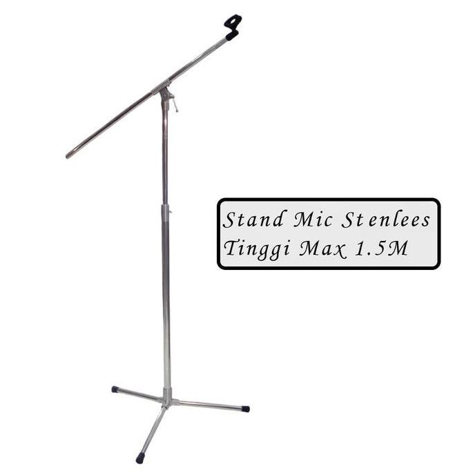 S-Net Stand Mic Lantai Full Stainless - Braket Stand Mic Tripod