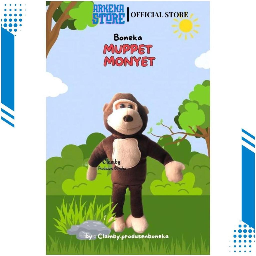 Peraga Dongeng|Hand Puppet Boneka Tangan Muppet 50cm Monyet Gorilla monyet CI Promo