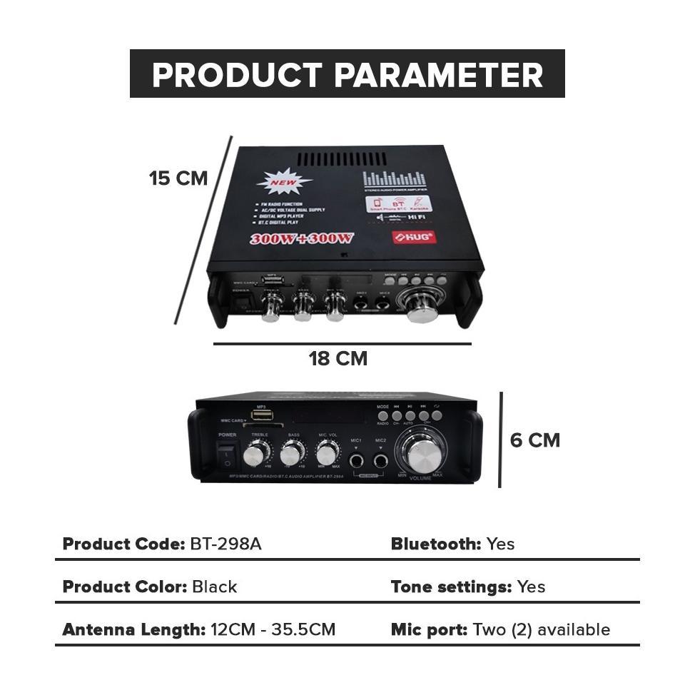 Amplifier BT-298A/BT-699D Bluetooth EQ Audio Amplifier Karaoke Home Theater FM Radio 600W KERNDY amp