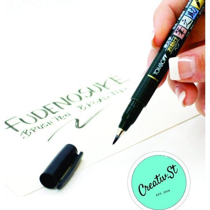 TOMBOW FUDENOSUKE SPIDOL KALIGRAFI PENA TIP LEMBUT HITAM 1 PCS