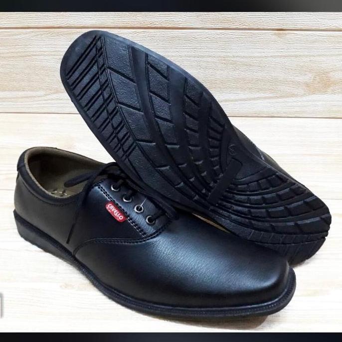 PREMIUM / Sepatu Pantofel Cavello Original Sepatu Formal Pria Slip on Dan Tali Shoes Kerja Hitam