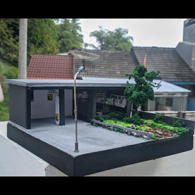 diorama garasi drift