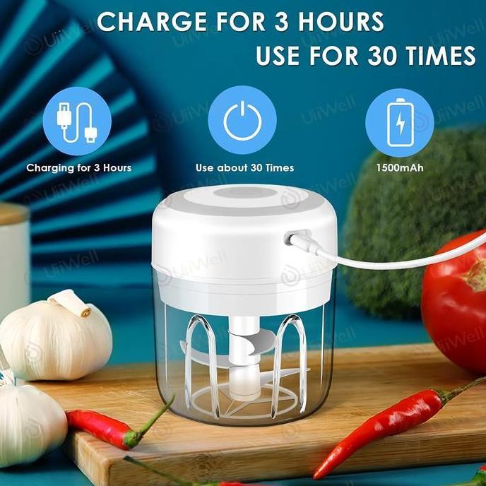PREMIUM / Mini Chopper Blender Portable  Gilingan Mini Bumbu dan Daging dengan USB  mini chopper mit
