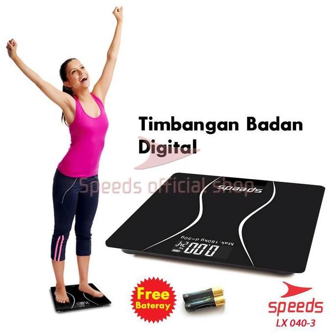 PREMIUM / SPEEDS Timbangan Berat Badan Digital Scale 30x30cm 180kg Timbangan Berat 040-3