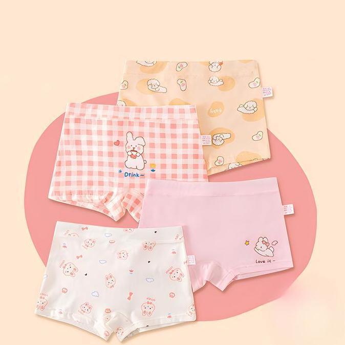 (M-4XL)Katun murni boxer anak cewe import Celana Dalam Boxer Anak Perempuan CD Anak cewek 669#
