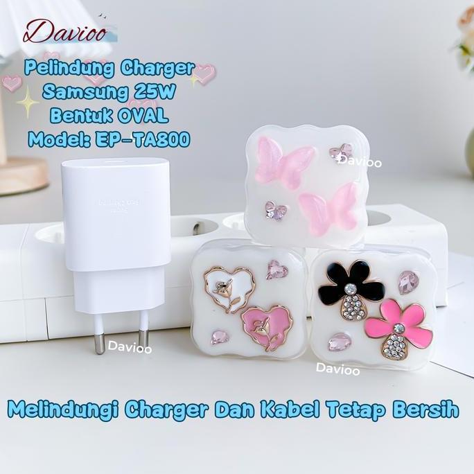 Yaycell- Pelindung Charger Samsung 25W Oval Ep-Ta800 |Set 5 Item Paket Cover Pelindung Kabel & Kepal