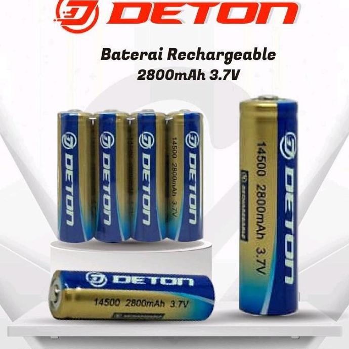 POLA BATRE BATERAI RECCHARGEABLE 14500 3,7V 2800MAH UKURAN A2 BATRE CAS 3,7V