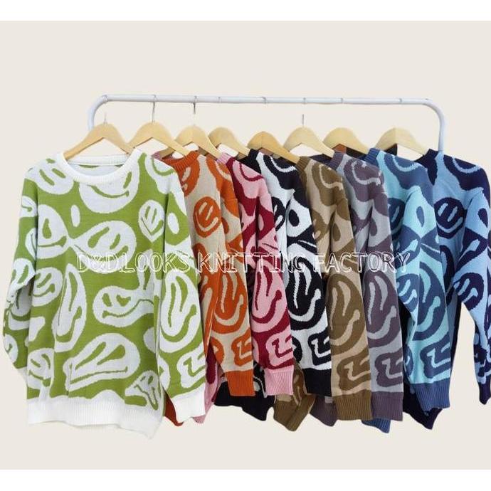 PREMIUM / CREWNECK EMOTICON / SWEATER RAJUT PREMIUM / BAJU RAJUT / ATASAN RAJUT